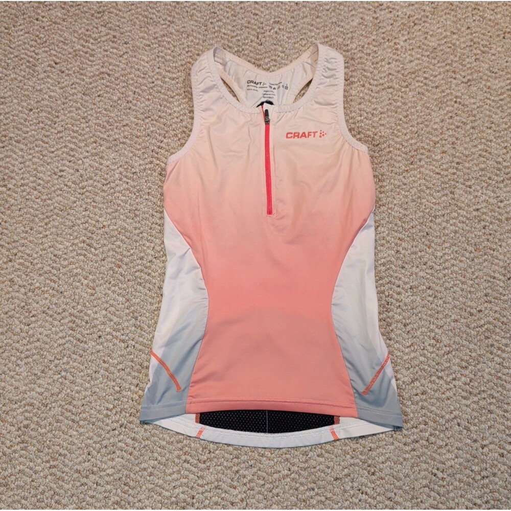 Craft L3 Protection Cycling Jersey Womens Small Orange Sleeveless Racerback